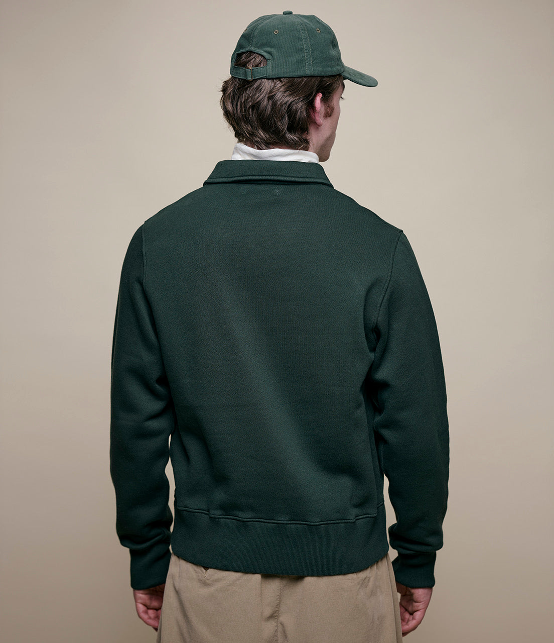 MERZ B SCHWANEN ZIP COLLAR SWEATSHIRT - FOREST