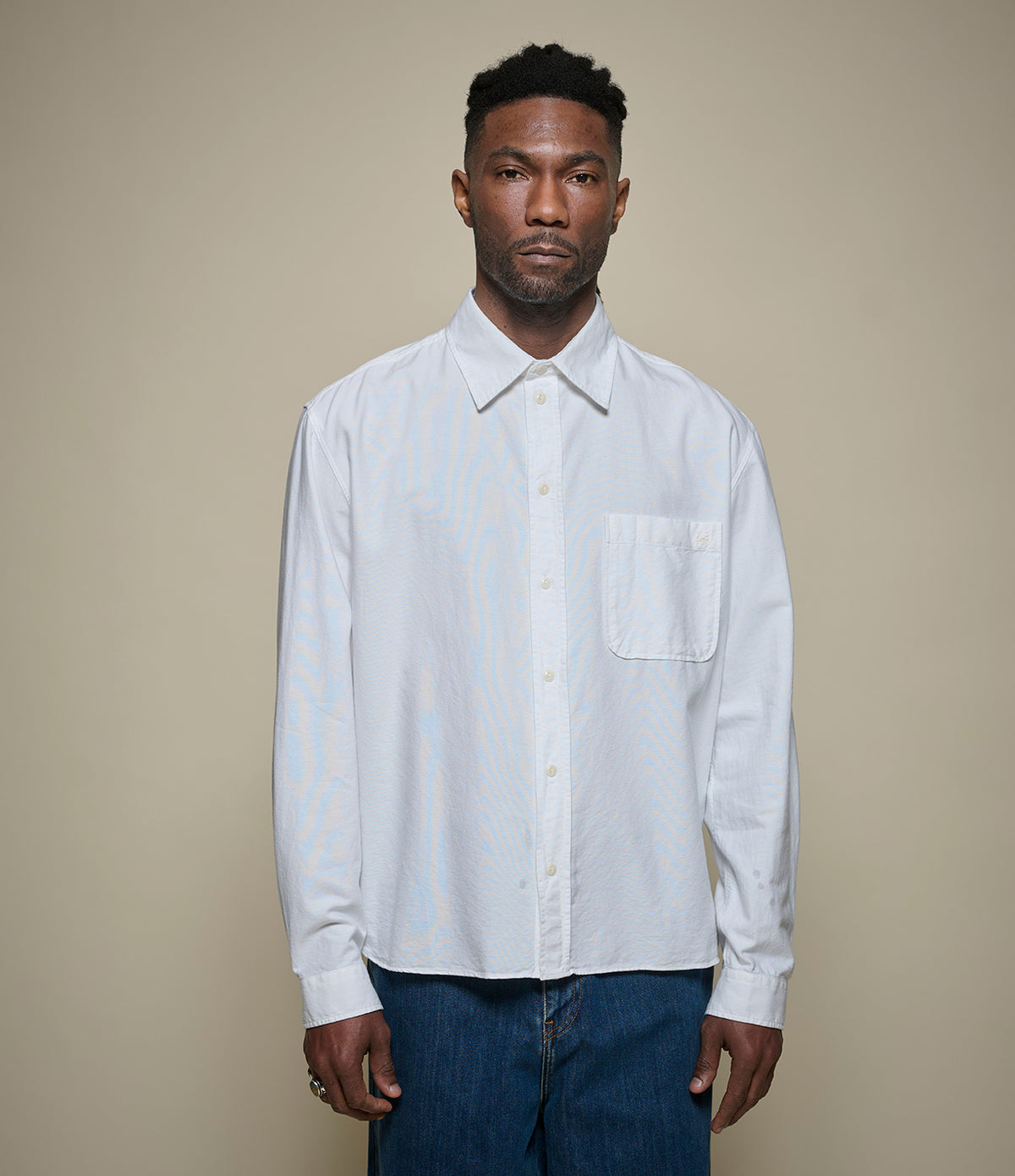 MERZ B. SCHWANEN SHIRT11OX MODERN CUT OXFORD SHIRT - WHITE