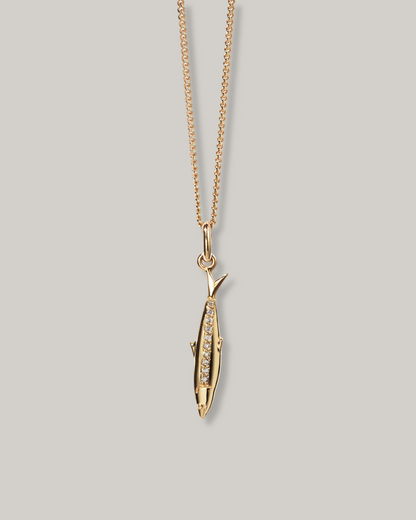 MEADOWLARK SARDINE CHARM NECKLACE - GOLD PLATED