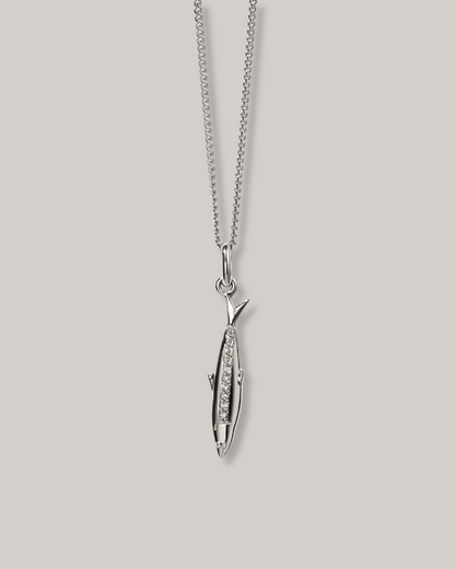 MEADOWLARK SARDINE CHARM NECKLACE - STERLING SILVER