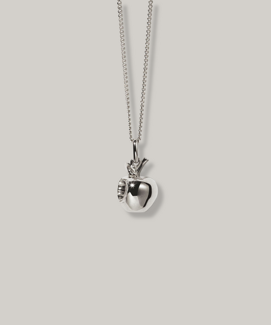 MEADOWLARK BITTEN APPLE CHARM NECKLACE - STERLING SILVER