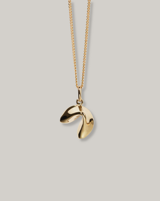 MEADOWLARK FORTUNE COOKIE CHARM NECKLACE - GOLD PLATED