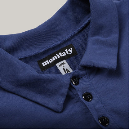 MONITALY  FRENCH TERRY L/S POLO - NAVY