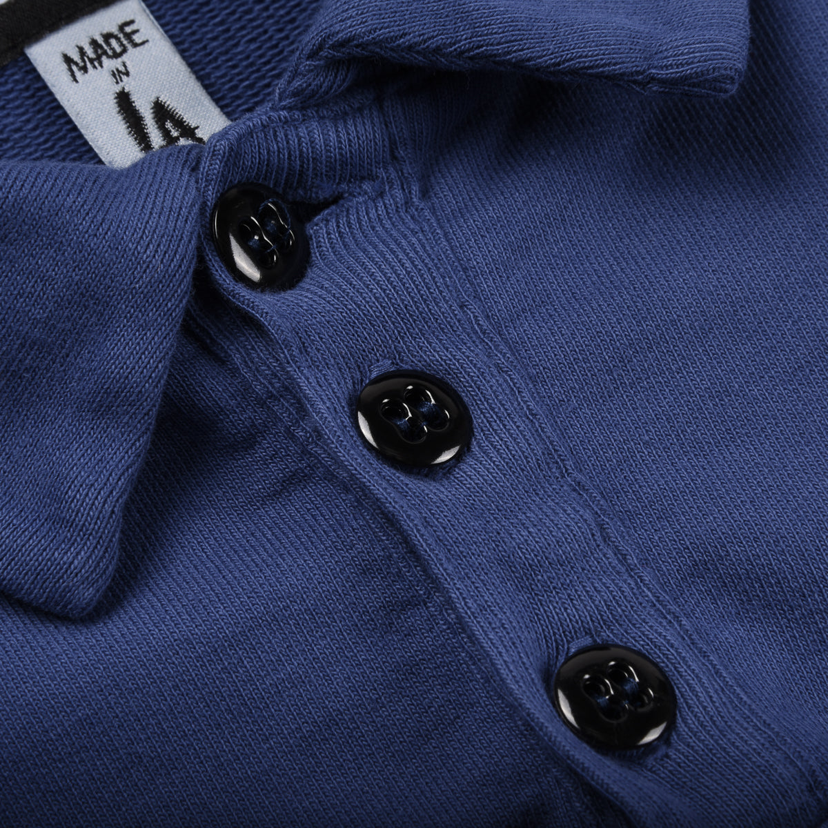 MONITALY  FRENCH TERRY L/S POLO - NAVY