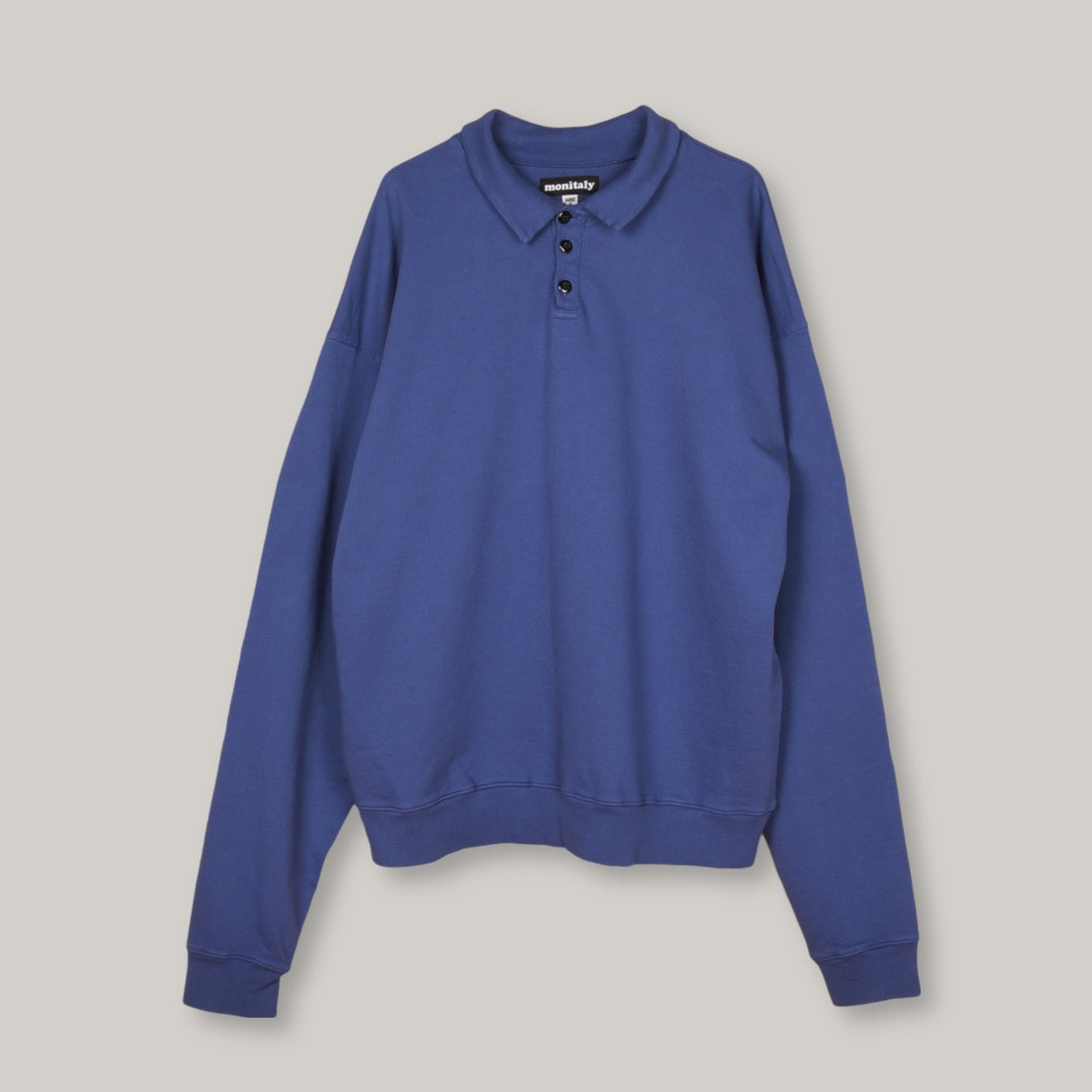 MONITALY  FRENCH TERRY L/S POLO - NAVY