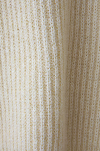 NOTHING WRITTEN SHETLAND WOOL HENLEY - NECK PULLOVER - IVORY