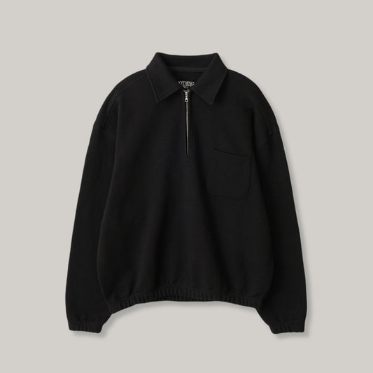 NOTHING WRITTEN POND QUARTER ZIP PULLOVER - BLACK