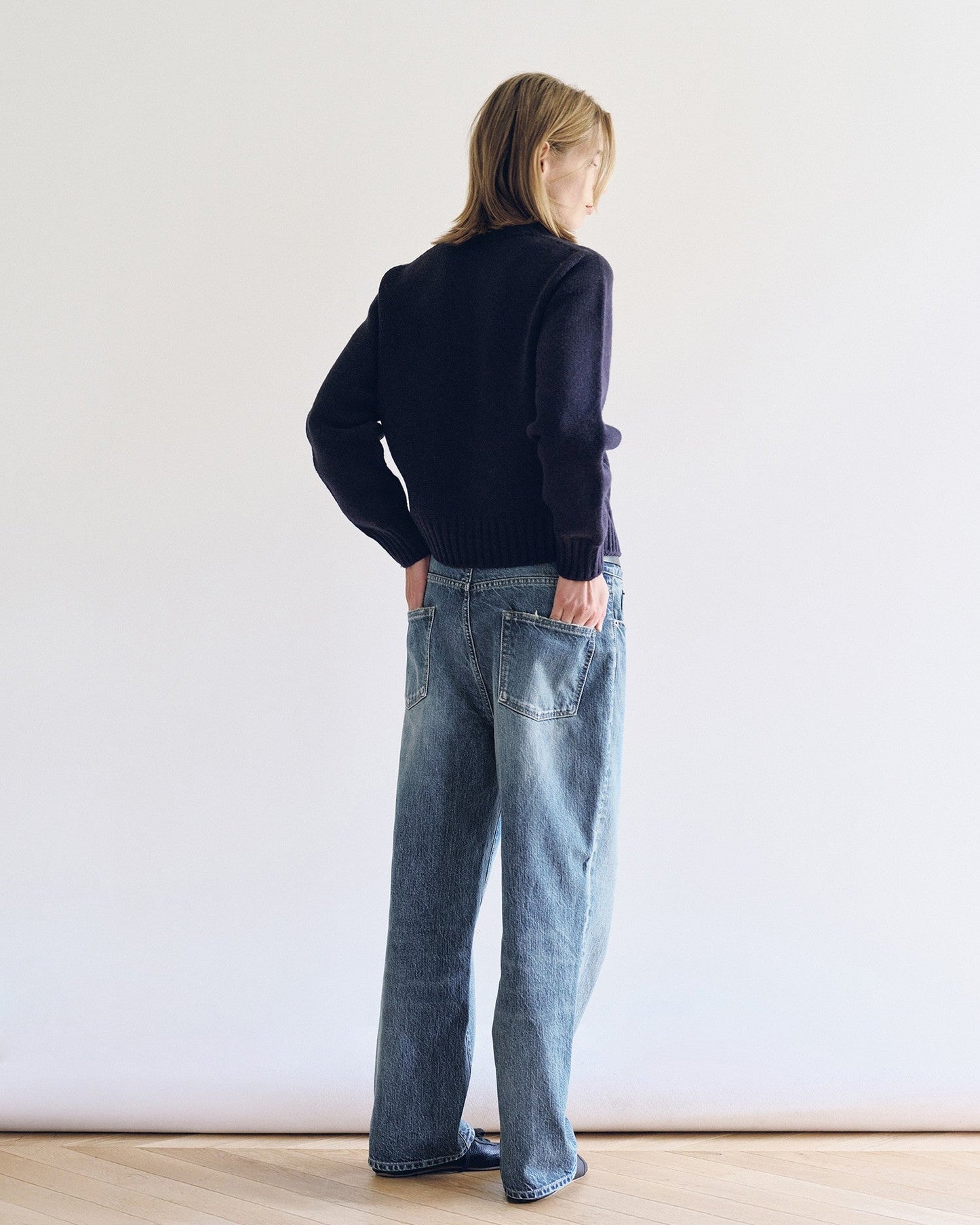 NOTHING WRITTEN BUNNY WOOL PULLOVER - NAVY