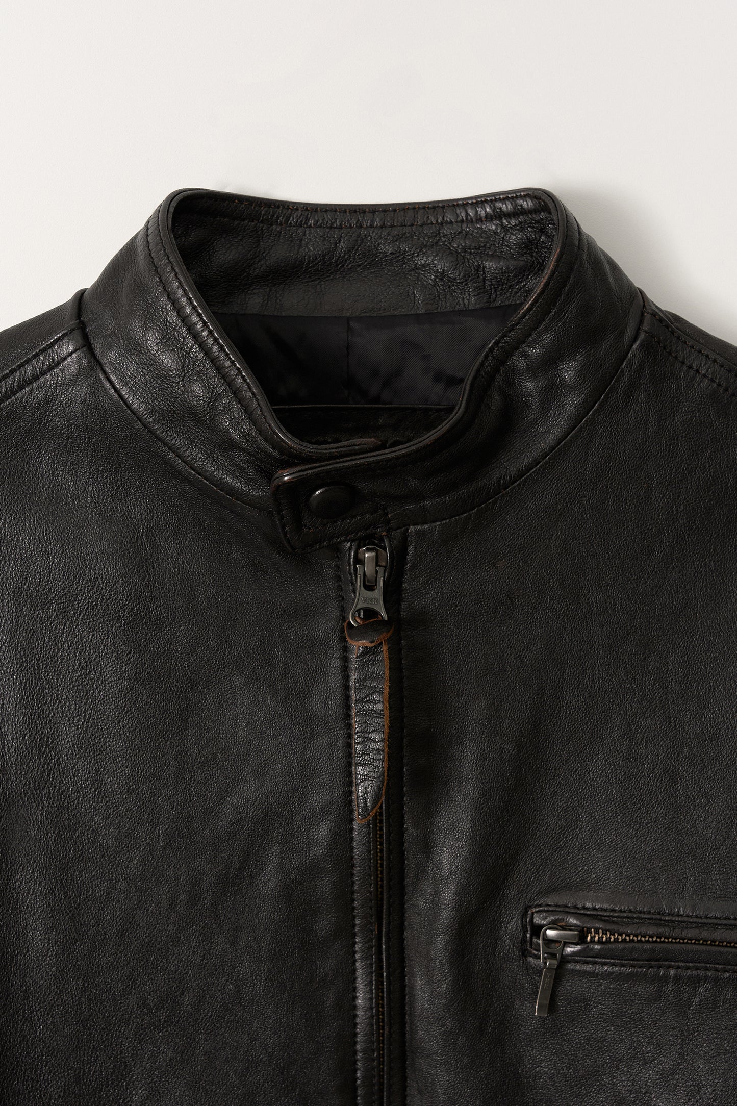 NOTHING WRITTEN LEATHER SINGLE RIDER JACKET - BLACK