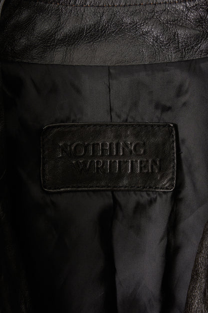 NOTHING WRITTEN LEATHER SINGLE RIDER JACKET - BLACK