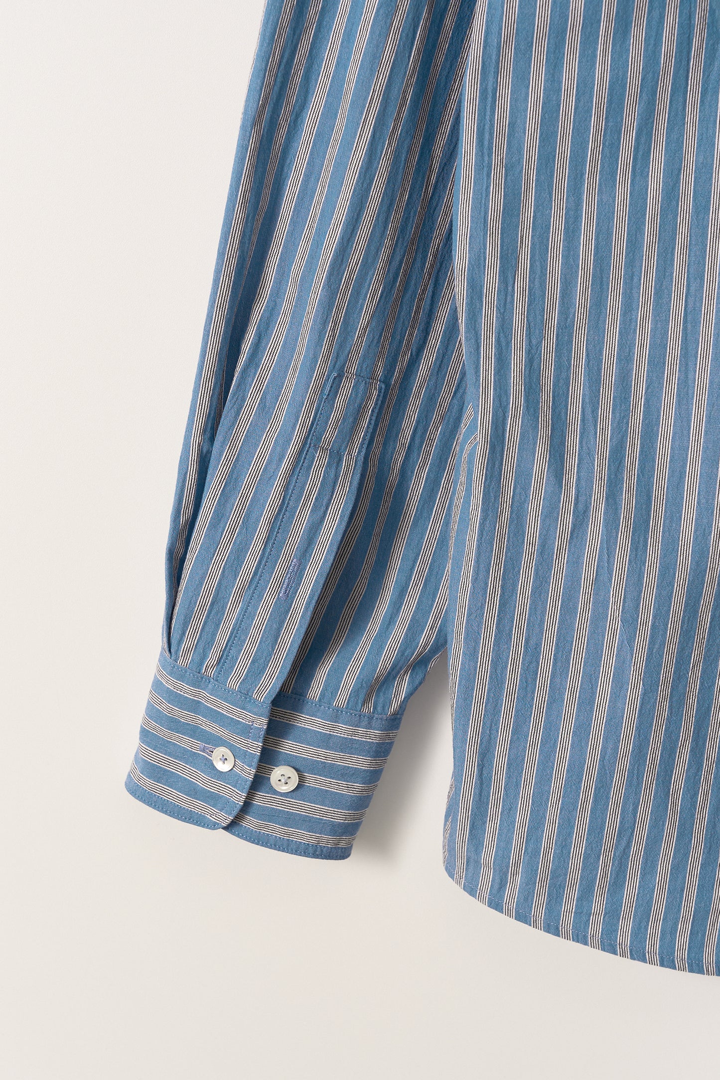 NOTHING WRITTEN METIS COTTON SHIRT - BLUE STRIPE