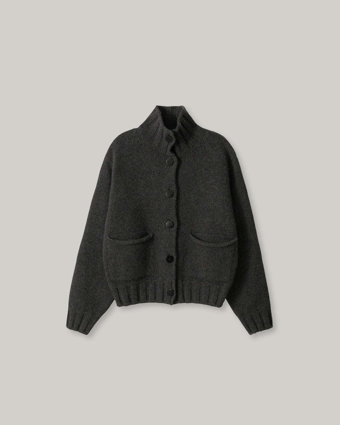 NOTHING WRITTEN MARRIE SOFT POCKET CARDIGAN - CHARCOAL