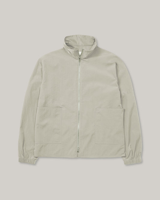 WORKS AND DAYS - NYLON TRAINING ZIP JACKET - LIGHT KHAKI
