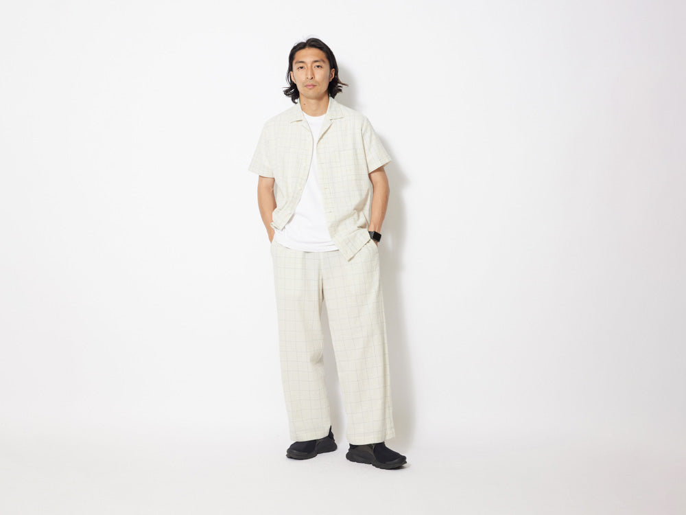 SNOW PEAK CO/PE WASHER CHECK PANT - ECRU