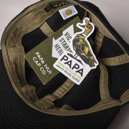 PAPA NUI P-80 WOOL CAP - BLACK