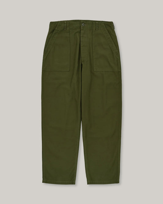 CIOTA COTTON BACK SATEEN BAKER PANTS - DARK OLIVE (ONE WASH)