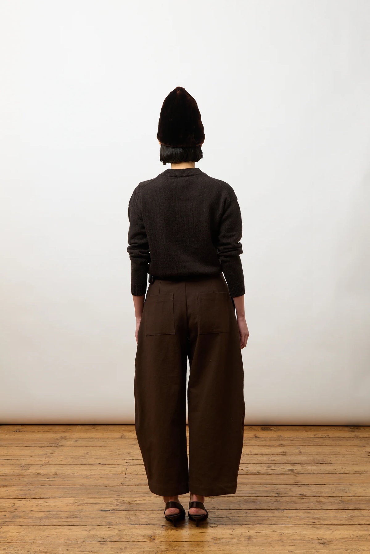 CAWLEY JAPANESE COTTON/ LINEN ROBYN TROUSER - ESPRESSO