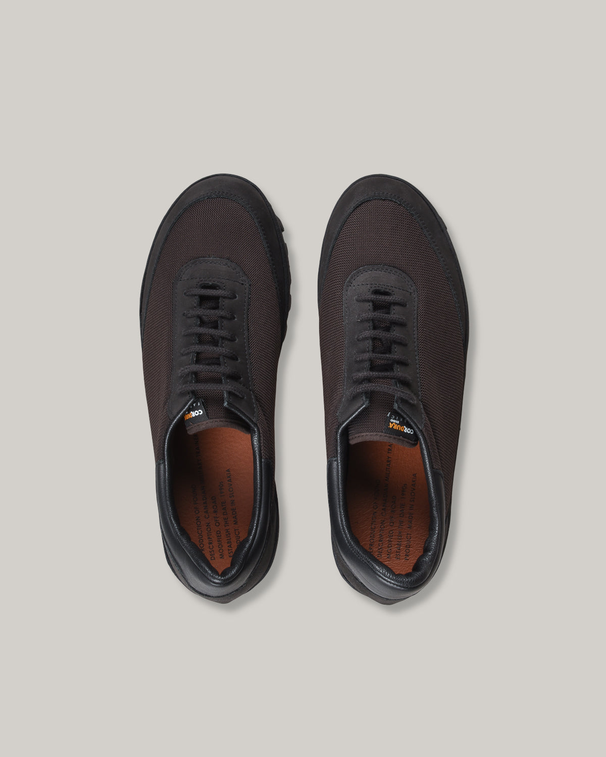 REPRODUCTION OF FOUND - CANADIAN MILITARY TRAINER - DARK BROWN/ BLACK