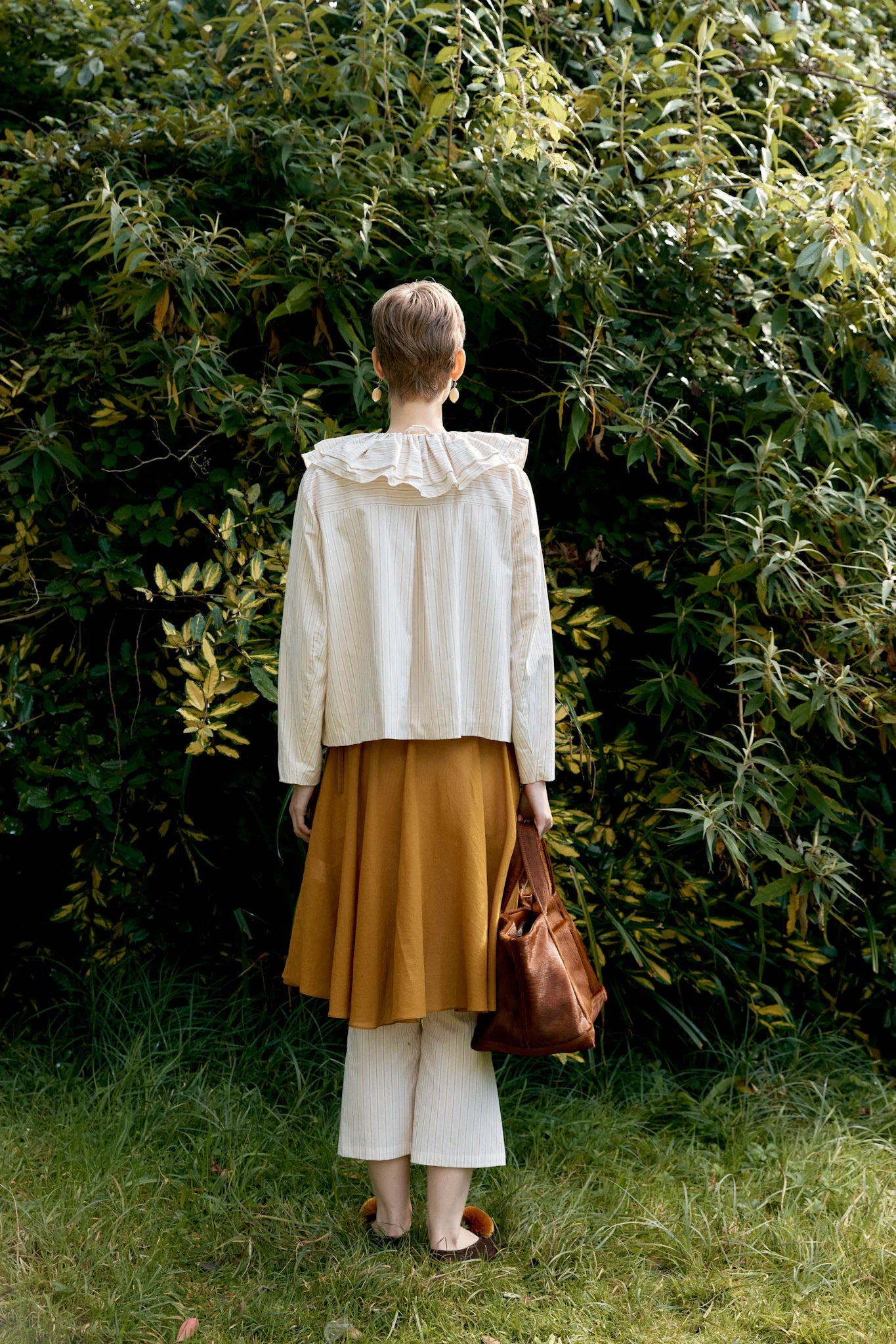 CAWLEY MUGWASHER STRIPE COTTON ROWAN JACKET - APRICOT STRIPE