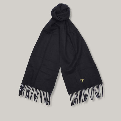 BARBOUR PLAIN LAMBSWOOL SCARF - BLACK