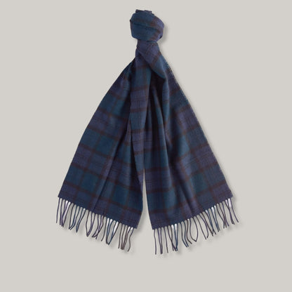 BARBOUR TARTAN LAMBSWOOL SCARF - BLACK WATCH