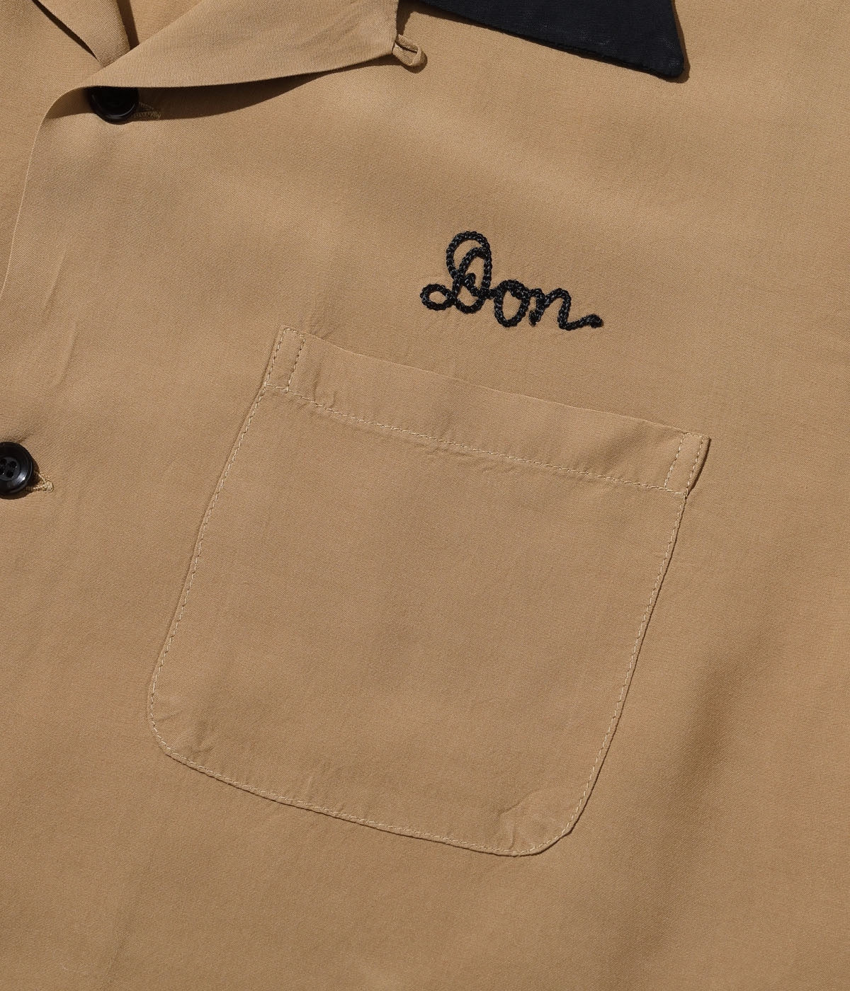 STYLE EYES RAYON BOWLING SHIRT “ANN'S CORDIAL INN” - LIGHT BROWN