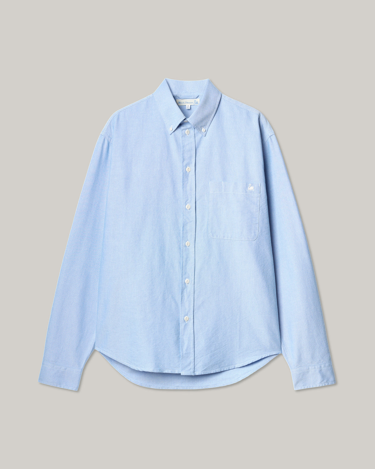 MERZ B. SCHWANEN SHIRT19OX BUTTON DOWN OXFORD - LIGHT BLUE/ WHITE