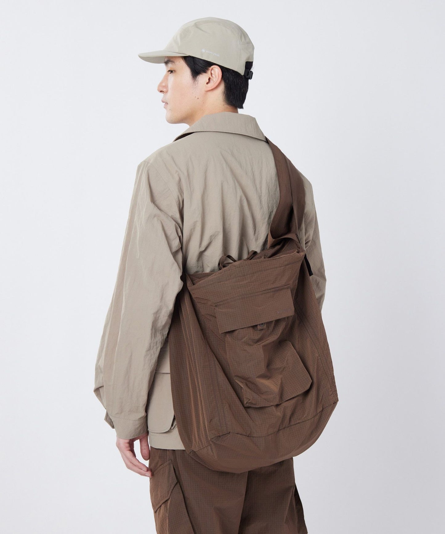 SNOW PEAK RIPSTOP WRAP CROSSBODY BAG - BROWN