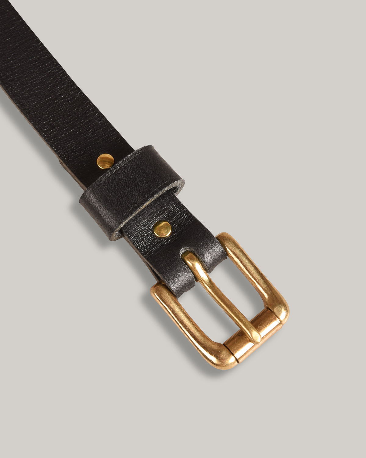 STEVE MONO BRASS BUCKLE BELT 005 - BLACK