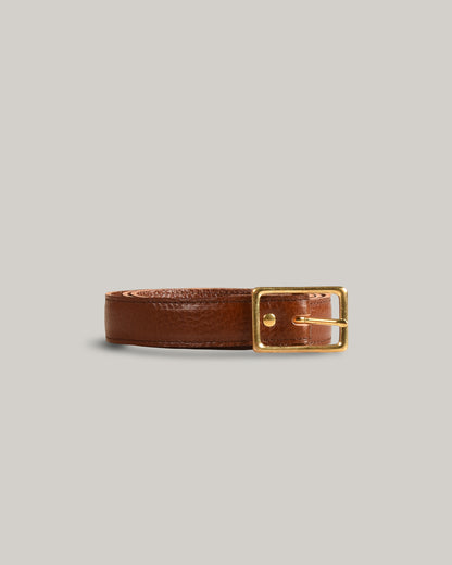 STEVE MONO BRASS BUCKLE DAX BELT 006 - COGNAC