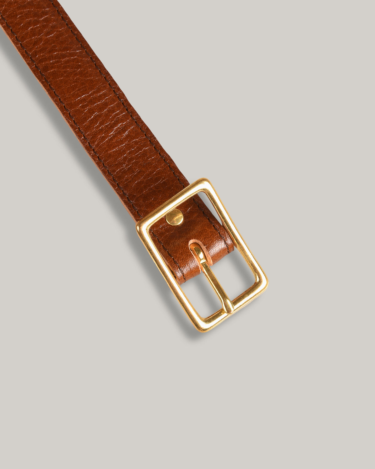 STEVE MONO BRASS BUCKLE DAX BELT 006 - COGNAC