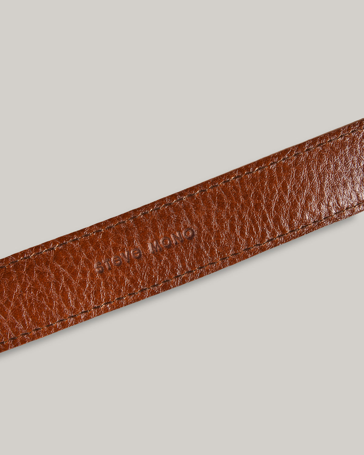 STEVE MONO BRASS BUCKLE DAX BELT 006 - COGNAC