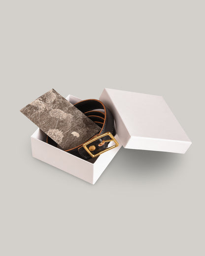 STEVE MONO BRASS BUCKLE DAX BELT 006 - BLACK