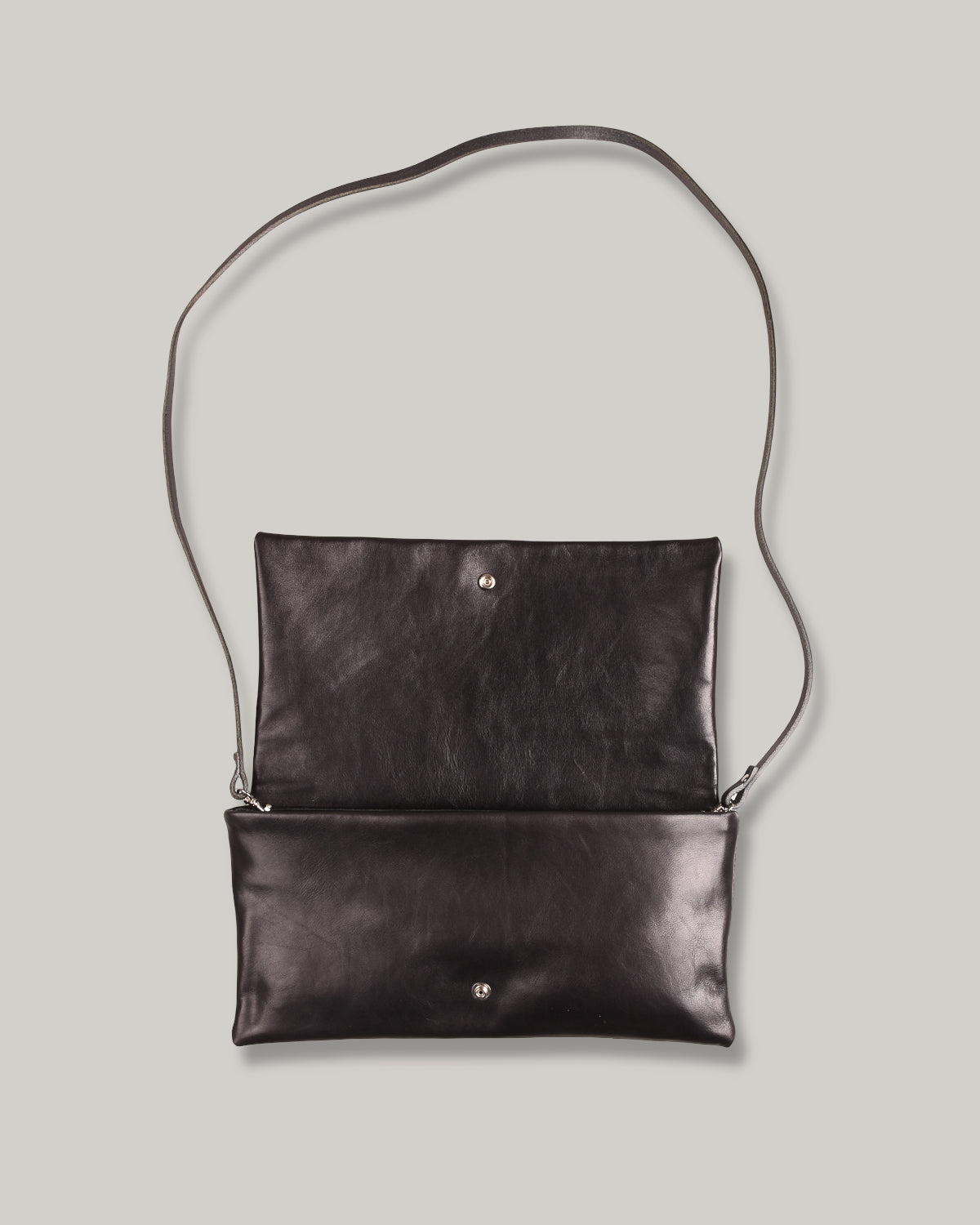 STEVE MONO SOFT LEATHER BAG - LARGE - BLACK