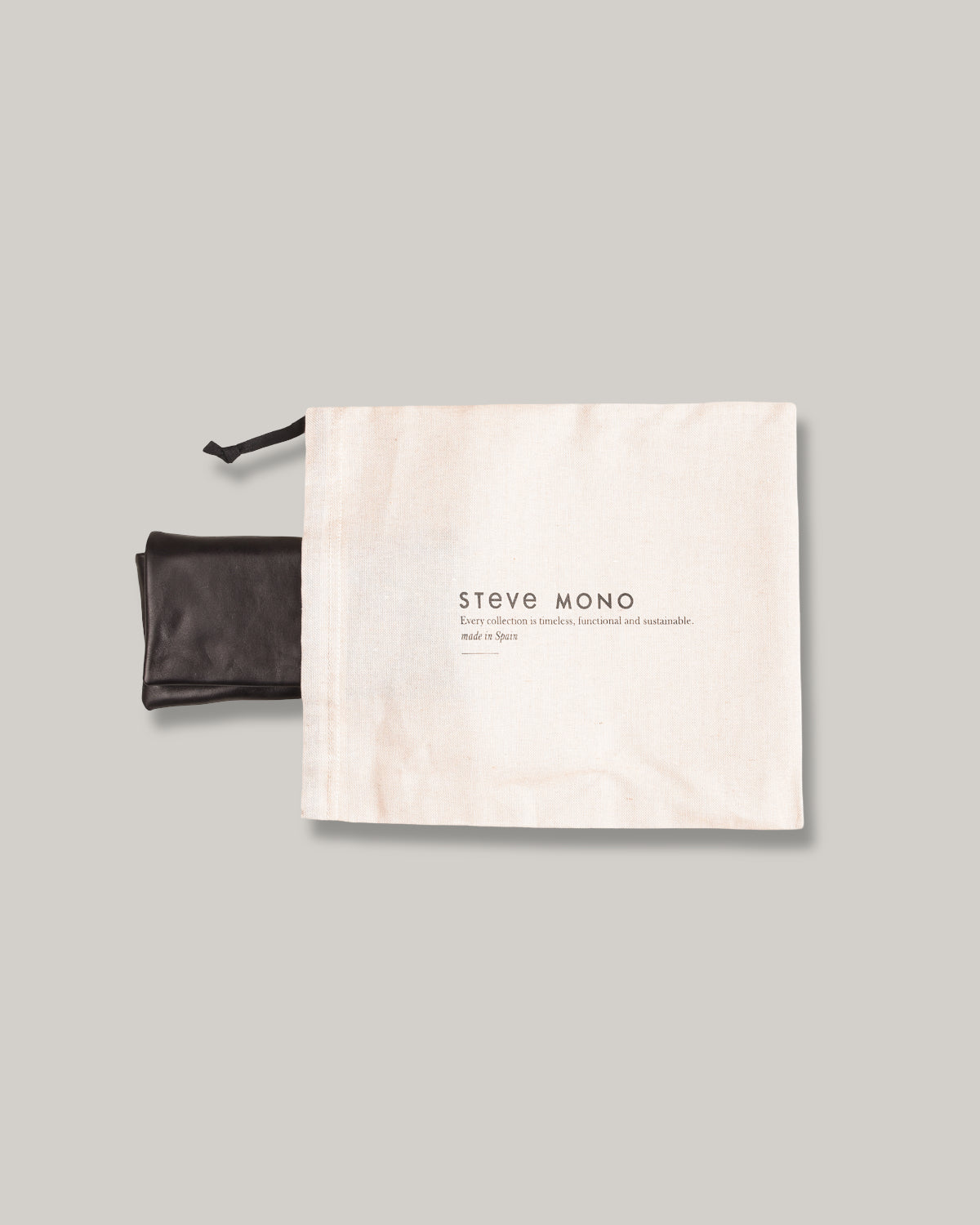 STEVE MONO SOFT LEATHER BAG - SMALL - BLACK