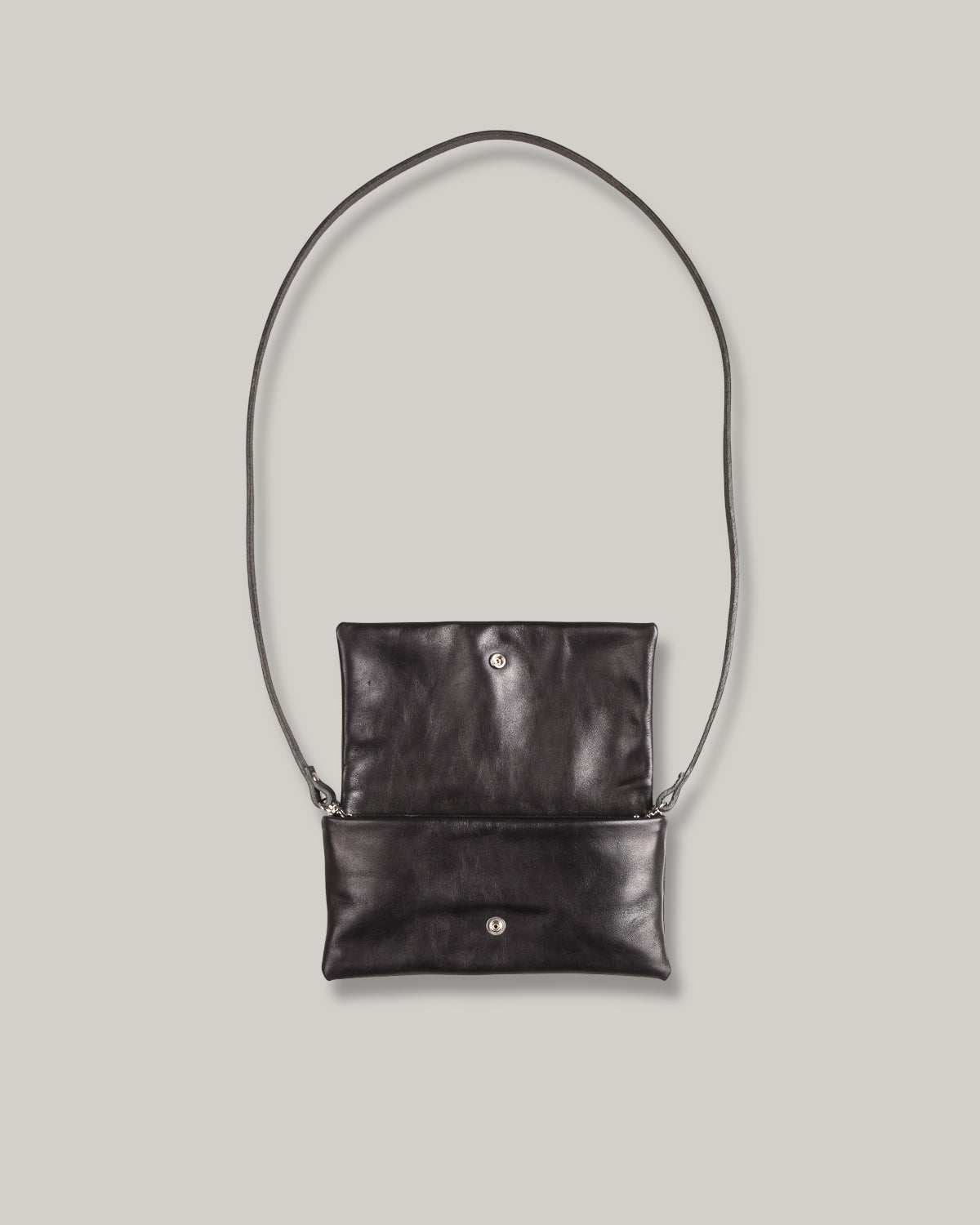 STEVE MONO SOFT LEATHER BAG - SMALL - BLACK