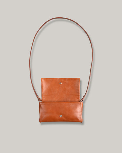 STEVE MONO SOFT LEATHER BAG - SMALL - COGNAC