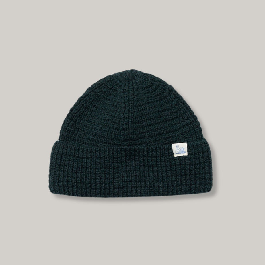 MERZ B. SCHWANEN WAFFLE STRUCTURE STURDY BEANIE - DARK TEAL