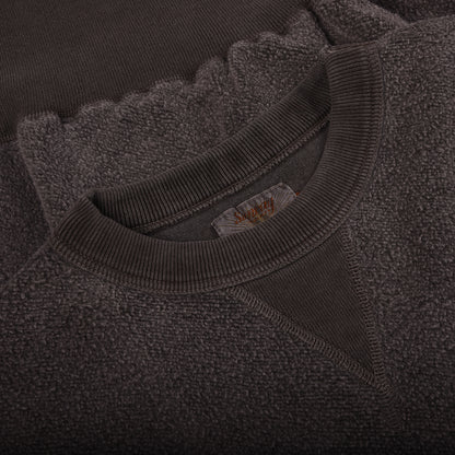 SUNRAY SPORTSWEAR AEKIANAL REVERSED FLEECE SWEATSHIRT - PIGMENT DYE TURKISH COFFEE