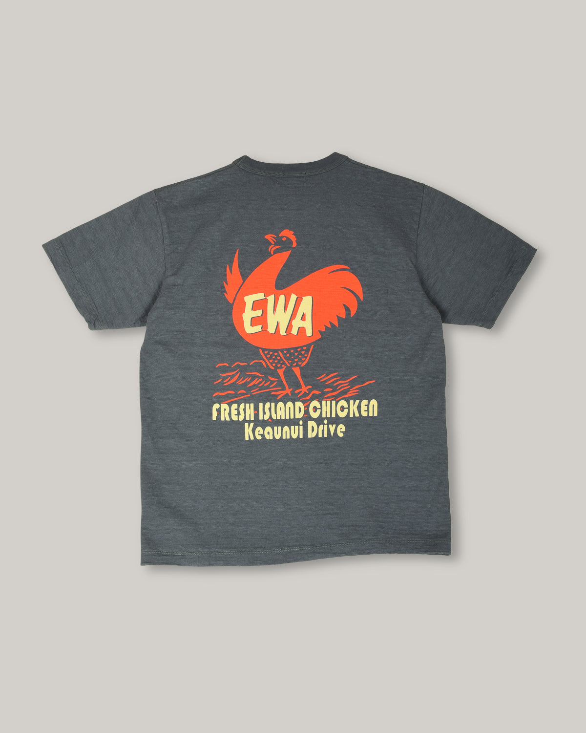 SUN SURF SLUB YARN TEE 'FRESH ISLAND CHICKEN' - BLACK