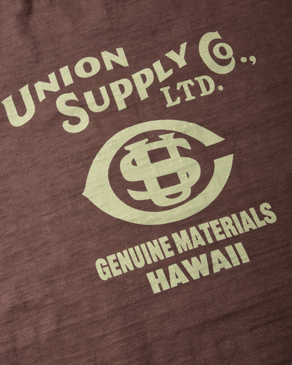 UNION SUPPLY LOGO TEE - BROWN