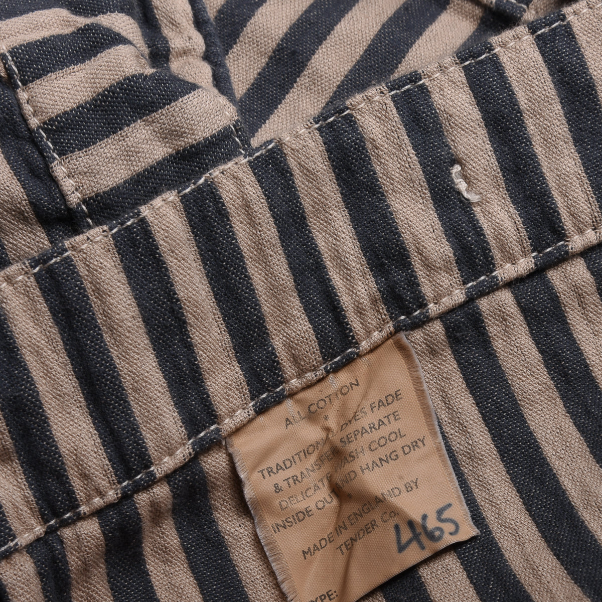 TENDER ARGYLE CHEST POCKET SHIRT - COTTON TABLECLOTH STRIPE - COFFEE DYED