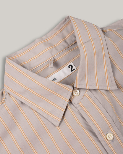TS(S) STRIPE COTTON POPLIN CLOTH BAGGY FIT SHIRT - GREY