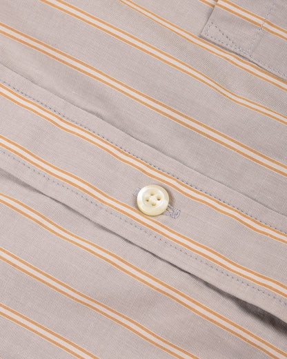 TS(S) STRIPE COTTON POPLIN CLOTH BAGGY FIT SHIRT - GREY