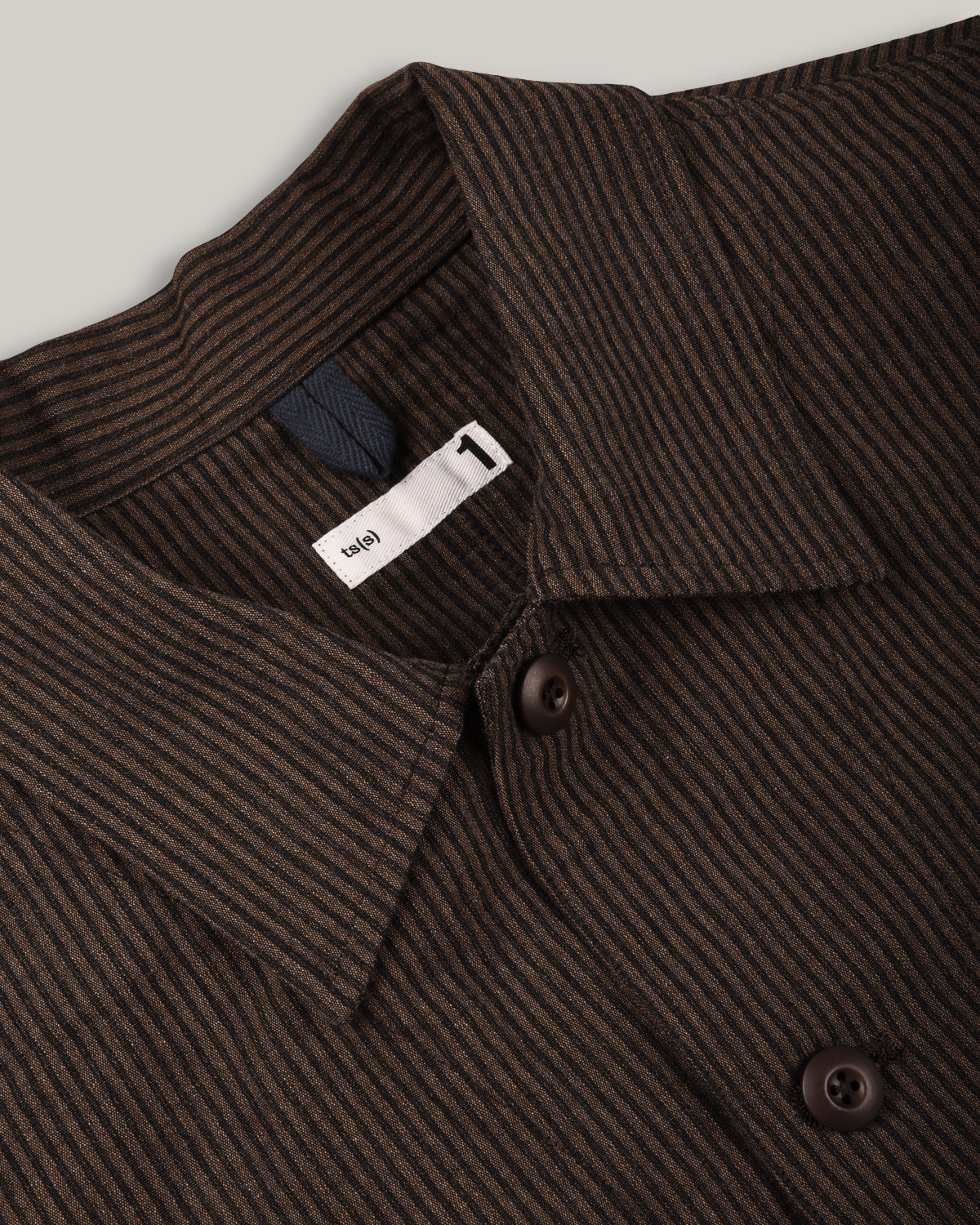 TS(S) SEERSUCKER STRIPE COVERALL JACKET - BROWN