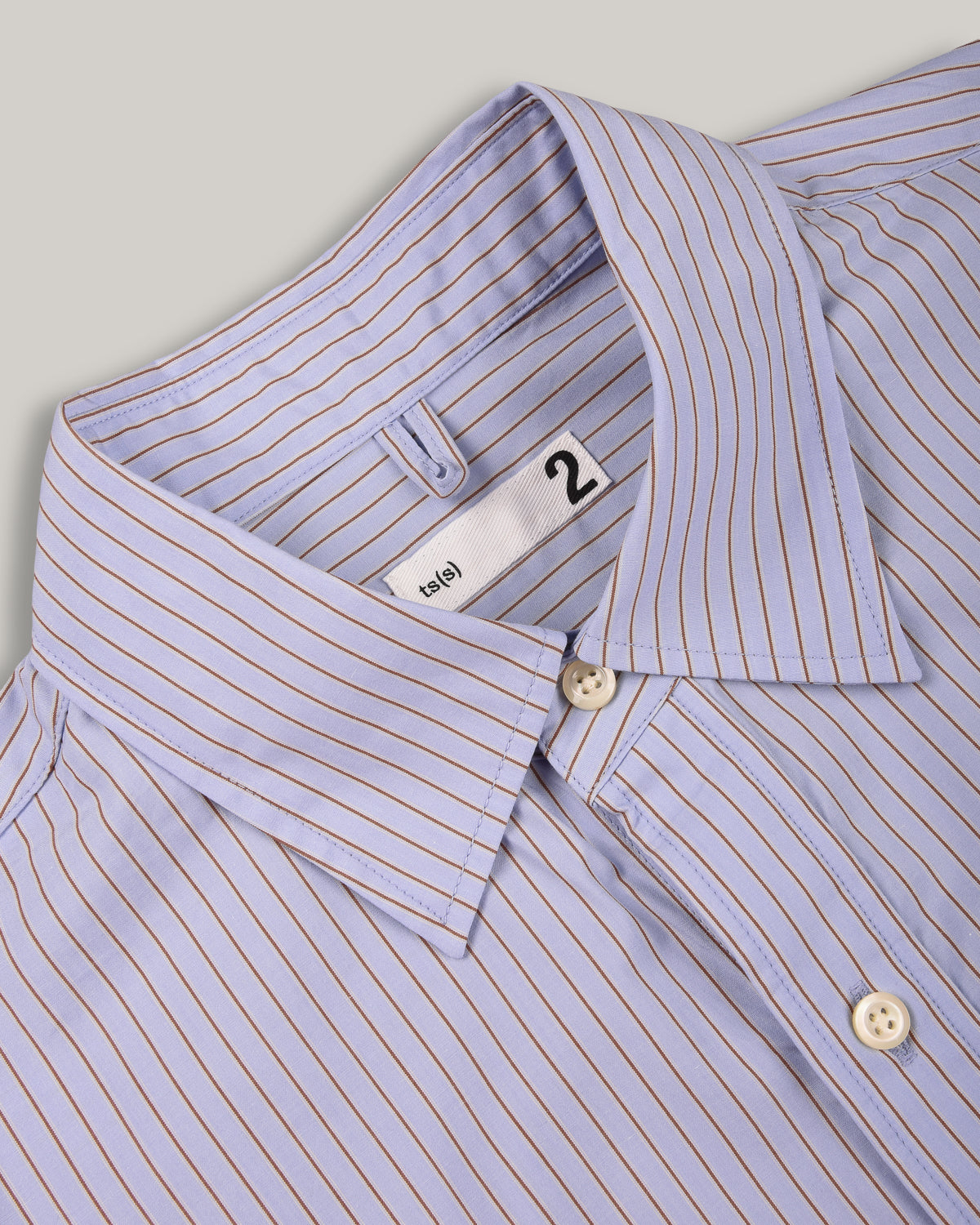 TS(S) STRIPE COTTON POPLIN CLOTH BAGGY FIT SHIRT - BLUE