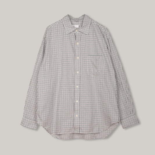 TS(S) BRUSHED PLAID BAGGY FIT SHIRT - WHITE