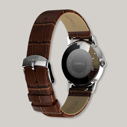 TIMEX MARLIN ® HAND-WOUND 34MM LEATHER STRAP WATCH  - BROWN