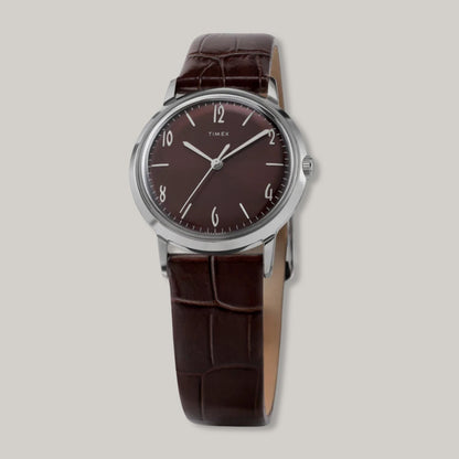 TIMEX MARLIN ® HAND-WOUND 34MM LEATHER STRAP WATCH  - BROWN