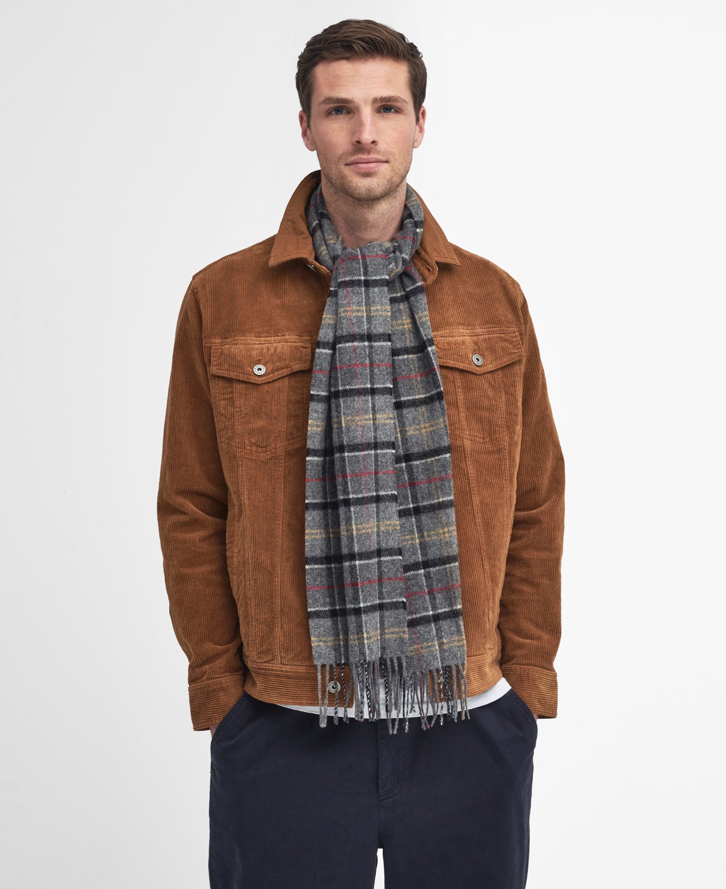 BARBOUR TARTAN LAMBSWOOL SCARF - MODERN